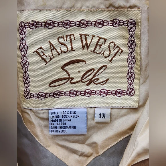 EAST WEST SILKS light windbreaker zip up jacket, size 1X - Picture 7 of 8